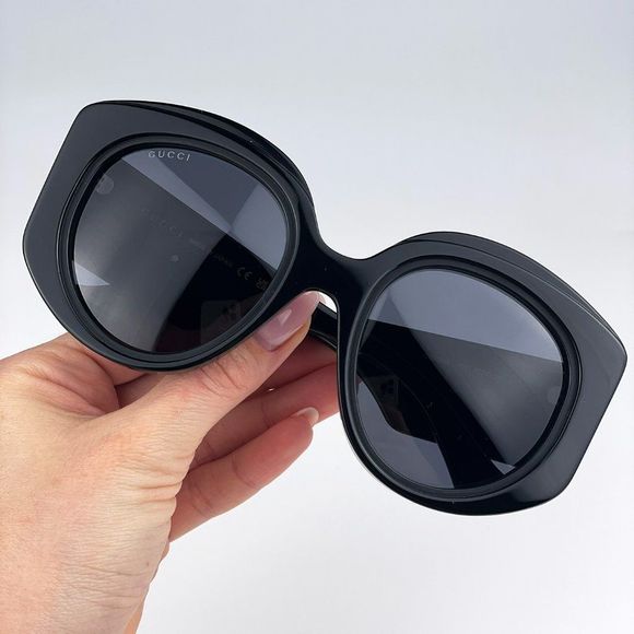 ? Gucci GG1308S 001 Sunglasses Black Grey Round Women main image 12
